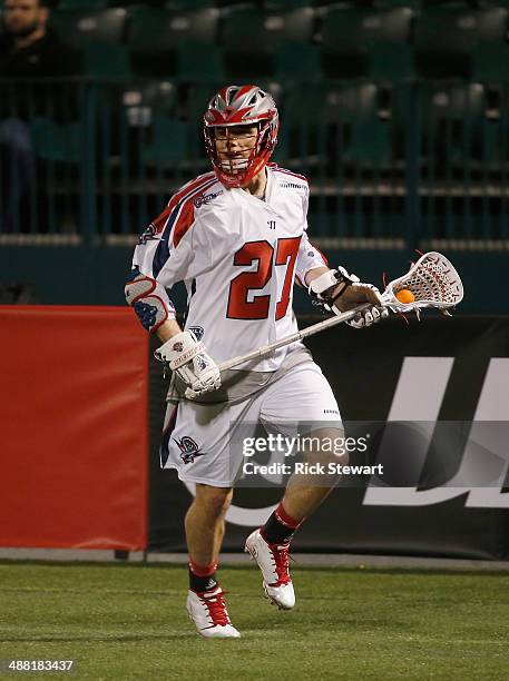 Kevin Buchanan of the Boston Cannons plays against the Rochester Rattlers at Sahlen's Stadium on May 2, 2014 in Rochester, New York. Rochester won...