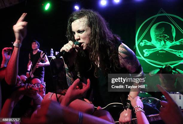 Laura Jane Grace and Against Me! perform during a secret aftershow party at Saint Vitus Bar on May 4, 2014 in Greenpoint, Brooklyn in New York City.