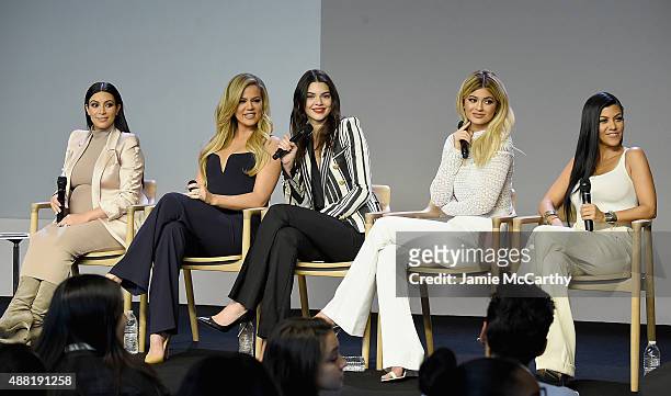 Kim Kardashian, Khloé Kardashian , Kendall Jenner, Kylie Jenner and Kourtney Kardashian attend Apple Store Soho Presents Meet The Developers at Apple...