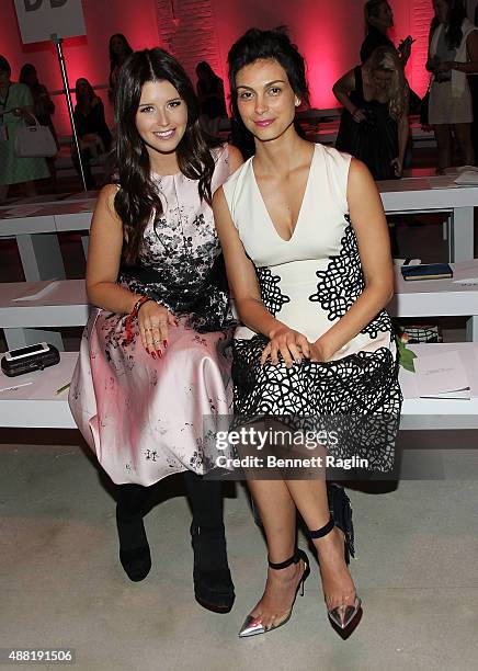 Katherine Schwarzenegger and actress Morena Baccarin attend Lela Rose front row during Spring 2016 New York Fashion Week: The Shows at The Gallery,...