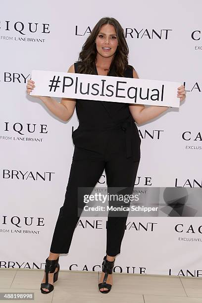 Model Candice Huffine attends the Lane Bryant launch of the #PlusIsEqual campaign at Times Square on September 14, 2015 in New York City.