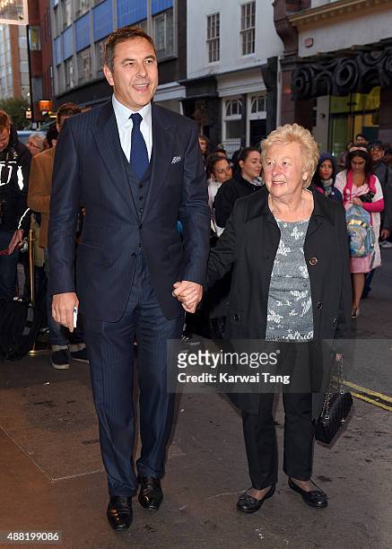 David Walliams and mother Kathleen attend the press night of "Photograph 51" at Noel Coward Theatre on September 14, 2015 in London, England.