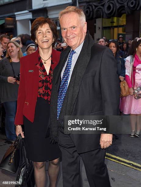 Mary Archer and Jeffrey Archer attend the press night of "Photograph 51" at Noel Coward Theatre on September 14, 2015 in London, England.