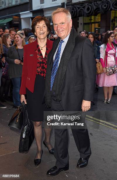 Mary Archer and Jeffrey Archer attend the press night of "Photograph 51" at Noel Coward Theatre on September 14, 2015 in London, England.