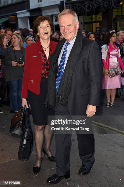 Mary Archer and Jeffrey Archer attend the press night of "Photograph 51" at Noel Coward Theatre on September 14, 2015 in London, England.