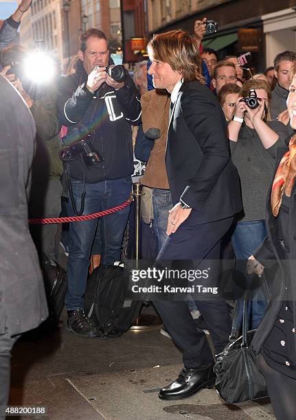 Keith Urban attends the press night of "Photograph 51" at Noel Coward Theatre on September 14, 2015 in London, England.