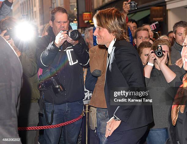 Keith Urban attends the press night of "Photograph 51" at Noel Coward Theatre on September 14, 2015 in London, England.