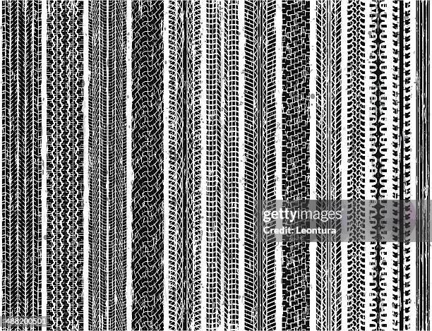 tire tracks (seamless) - bike tire tracks stock illustrations