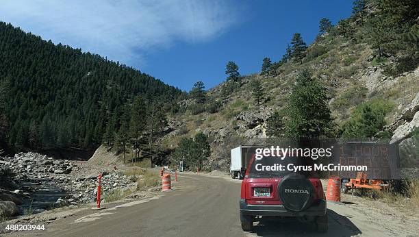 The tiny town of Glen Haven, CO is still feeling the effects from the flood of 2013 as a massive road project is ongoing for their County Road 43...
