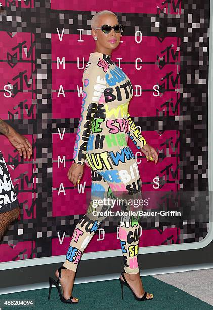 Model Amber Rose arrives at the 2015 MTV Video Music Awards at Microsoft Theater on August 30, 2015 in Los Angeles, California.