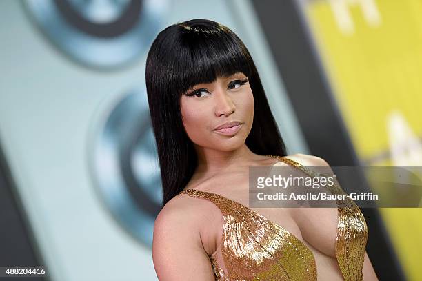 Rapper Nicki Minaj arrives at the 2015 MTV Video Music Awards at Microsoft Theater on August 30, 2015 in Los Angeles, California.