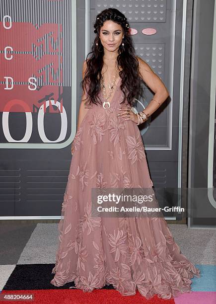 Actress Vanessa Hudgens arrives at the 2015 MTV Video Music Awards at Microsoft Theater on August 30, 2015 in Los Angeles, California.