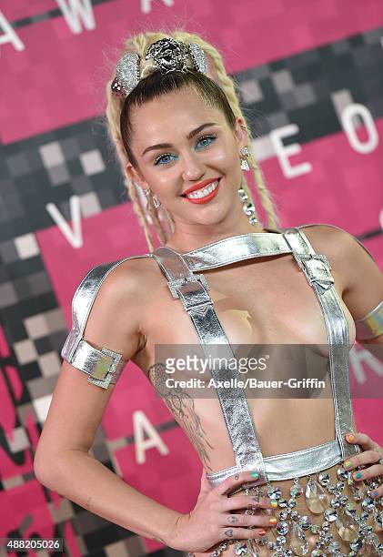 Actress/singer Miley Cyrus arrives at the 2015 MTV Video Music Awards at Microsoft Theater on August 30, 2015 in Los Angeles, California.