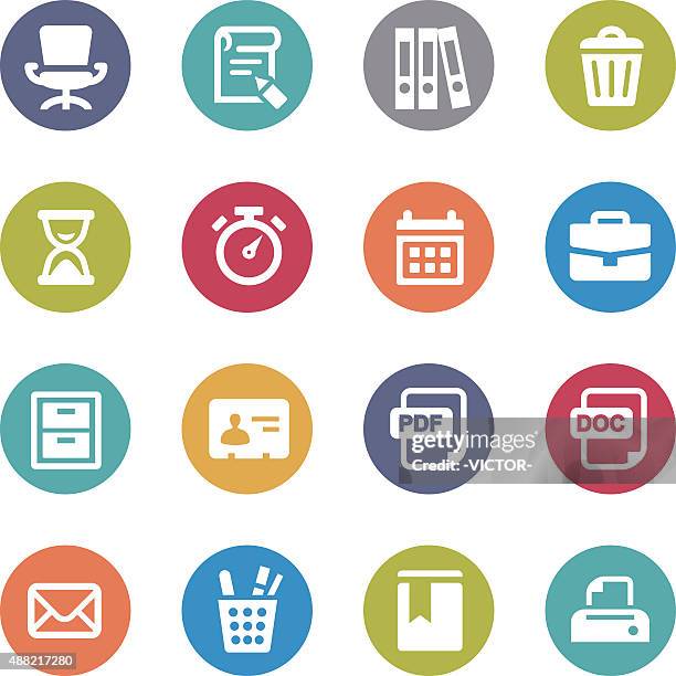 büro icons-kreis serie - pdf icon stock-grafiken, -clipart, -cartoons und -symbole