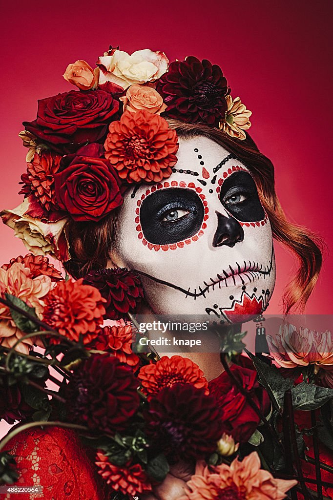 Sugar skull creative make up for halloween
