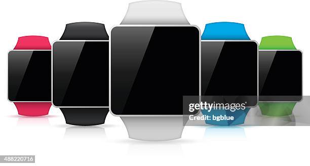 smart watch auf weißem hintergrund - réseau social stock-grafiken, -clipart, -cartoons und -symbole