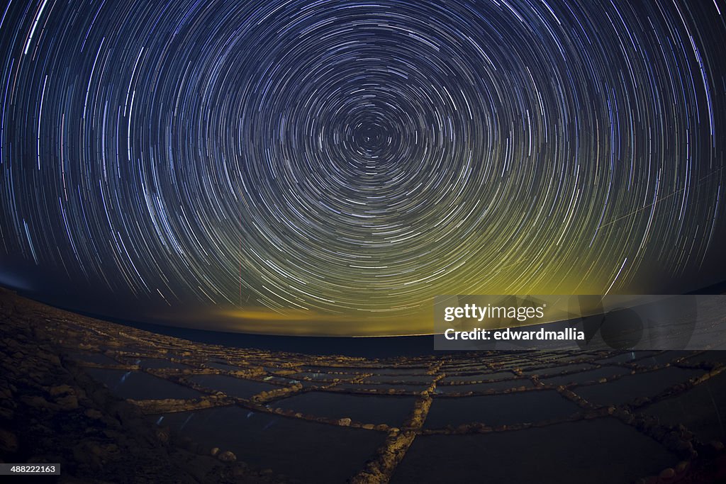 Star Trails - Gozo Salt Pans