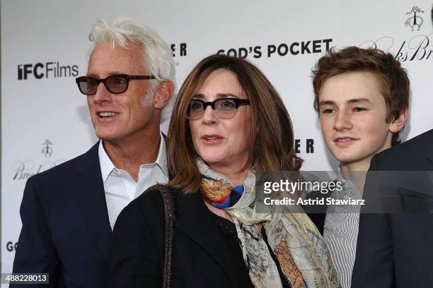 John Slattery, Talia Balsam and Henry Slattery attend "God's Pocket" screening at IFC Center on May 4, 2014 in New York City.