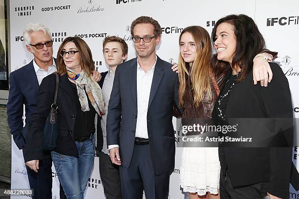 John Slattery, Talia Balsam and Henry Slattery, Sam Bisbee and Jackie Kelman Bisbee attend "God's Pocket" screening at IFC Center on May 4, 2014 in...