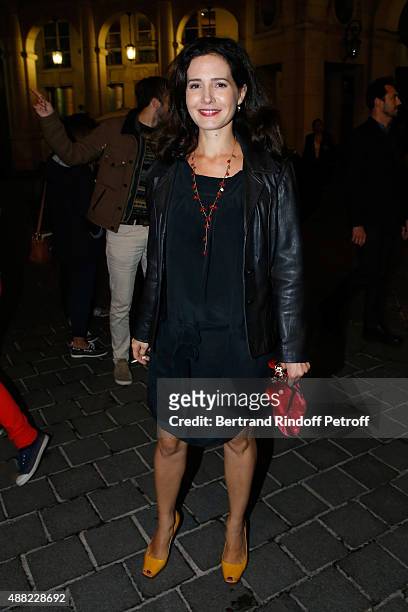 Actress Chloe Lambert attends 'Le Mensonge' : Theater Play. Held at Theatre Edouard VII on September 14, 2015 in Paris, France.
