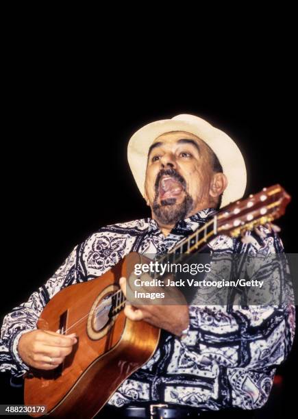 Cuban musician Pancho Amat plays tres with the band Cubanismo during the JVC Jazz Festival's 'Habana, New York' concert at Hammerstein Ballroom, New...