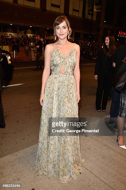 Actress Dakota Johnson attends the "Black Mass" premiere during the 2015 Toronto International Film Festival at The Elgin on September 14, 2015 in...