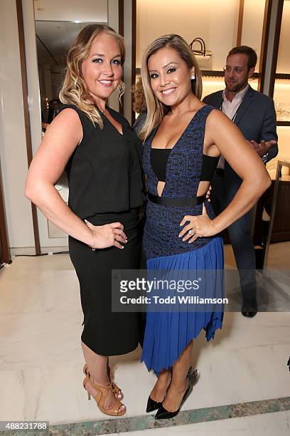 Producer Trish Bradley and TV personality Melissa Grelo attend the Tiffany & Co. Cocktail party during the 2015 Toronto International Film Festival...