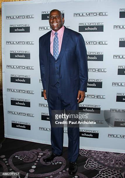 Former NBA Player Earvin "Magic" Johnson attends Paul Mitchell Schools' 11th annual FUNraising Gala at The Beverly Hilton Hotel on May 4, 2014 in...