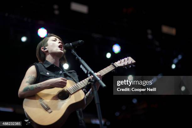 Tegan Quin of Tegan and Sara performs during Suburbia Music Festival on May 4, 2014 in Plano, Texas.
