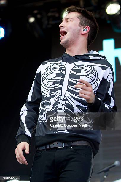 Tyler Joseph of Twenty One Pilots performs during Suburbia Music Festival on May 4, 2014 in Plano, Texas.