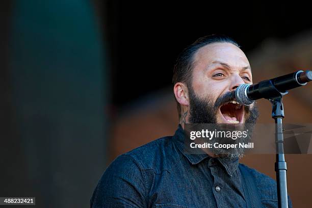 Justin Furstenfeld of Blue October performs during Suburbia Music Festival on May 4, 2014 in Plano, Texas.