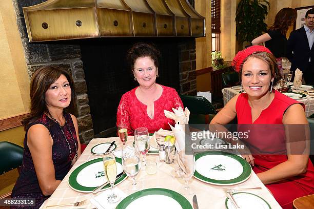 Karen Veazey, Lisa Todd and Brittany Hartnett attend Ladies Champagne & Caviar Luncheon hosted by Dorys Erving at Aronimink Golf Club on September...