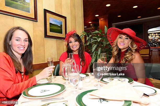 Jennifer Collins, Yvette Sigala and Lorraine Aceves attend Ladies Champagne & Caviar Luncheon hosted by Dorys Erving at Aronimink Golf Club on...