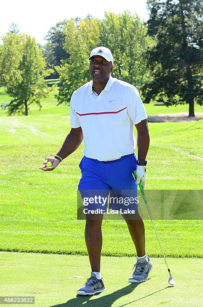 Joe Carter at the Julius Erving Golf Classic at Aronimink Golf Club on September 14, 2015 in Newtown, Pennsylvania.