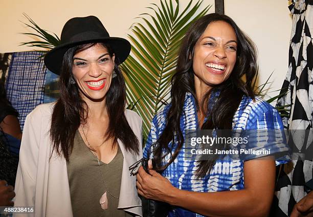 Laura Gómez and Rosario Dawson attend Studio 189 Presentation at Spring 2016 New York Fashion Week:The Shows on September 14, 2015 in New York City.