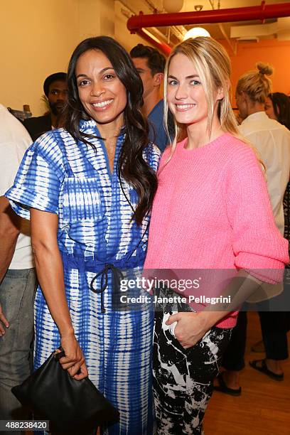 Rosario Dawson and Amanda Hearst attend Studio 189 Presentation at Spring 2016 New York Fashion Week:The Shows on September 14, 2015 in New York City.