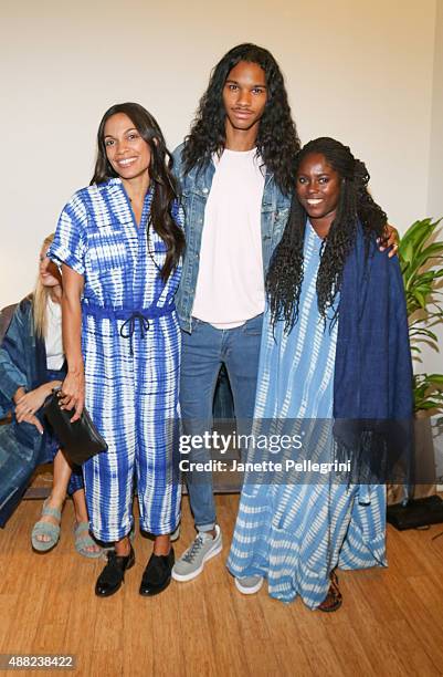 Rosario Dawson, Jordun Love and Abrima Erwiah attend Studio 189 Presentation at Spring 2016 New York Fashion Week:The Shows on September 14, 2015 in...