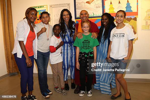 Rosario Dawson, Rinpon Che Kem and Abrima Erwiah attend Studio 189 Presentation at Spring 2016 New York Fashion Week:The Shows on September 14, 2015...