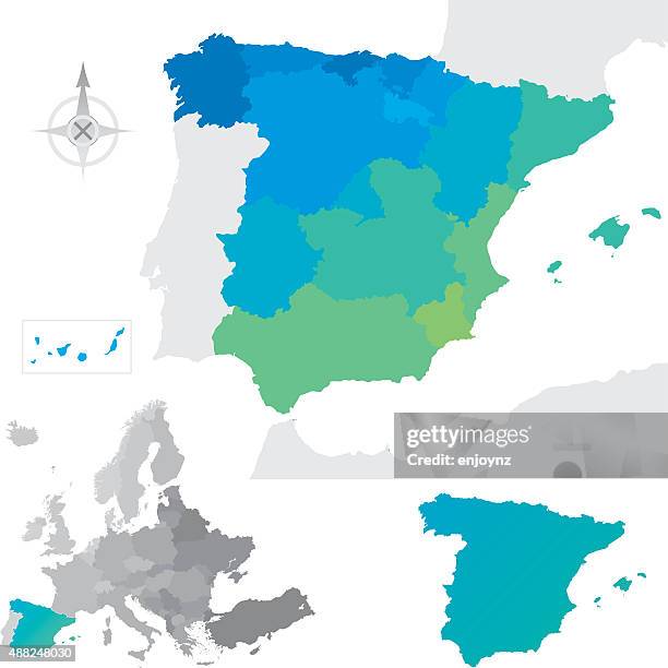 provinzen und gemeinden von spanien - spanien stock-grafiken, -clipart, -cartoons und -symbole