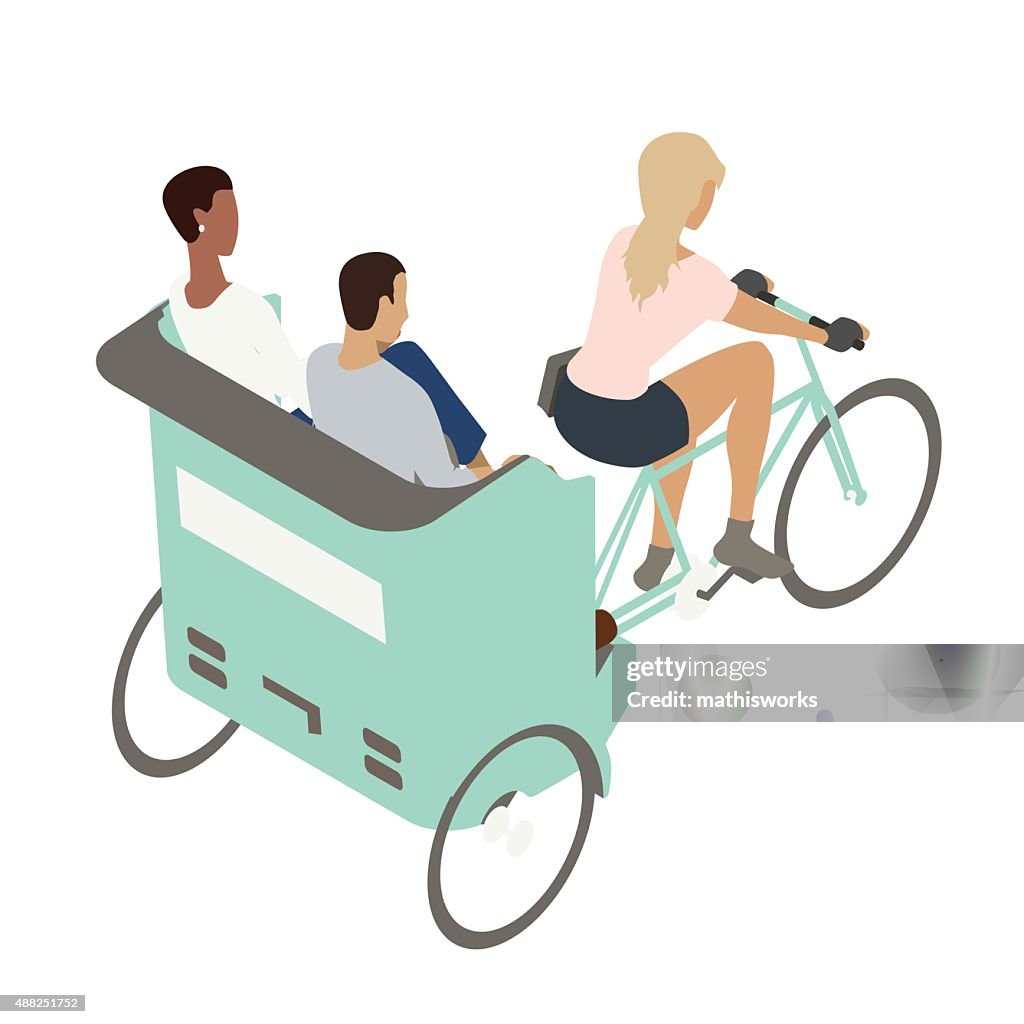 Pedicab illustration