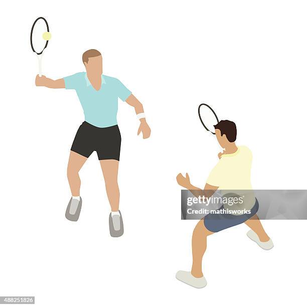 tennis players illustration - tennis stock illustrations