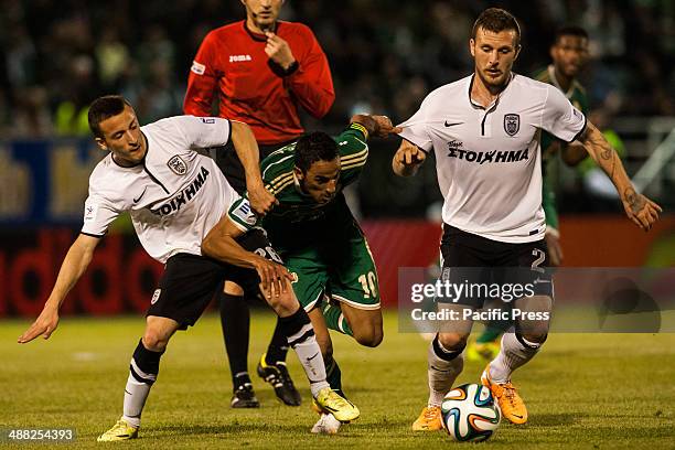 Panathinaikos draws 1-1 with PAOK on the second day of the play-offs of the Greek Football Championship. The game was played in the Apostolos...