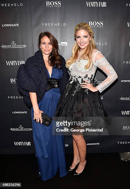 Sarah Paterson and Ainsley Kerr attend the Vanity Fair toast of "Freeheld" at TIFF 2015 presented by Hugo Boss and supported by Jaeger-LeCoultre at...