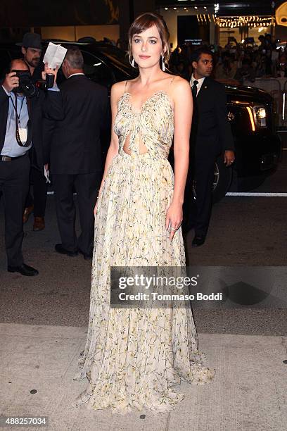 Actress Dakota Johnson attends the "Black Mass" premiere during the 2015 Toronto International Film Festival held at The Elgin on September 14, 2015...