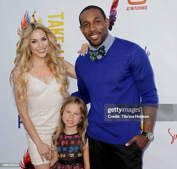 Allison Holker, Weslie Fowler and Stephen Boss attend the Pasadena Playhouse's premiere gala at Pasadena Playhouse on May 4, 2014 in Pasadena,...