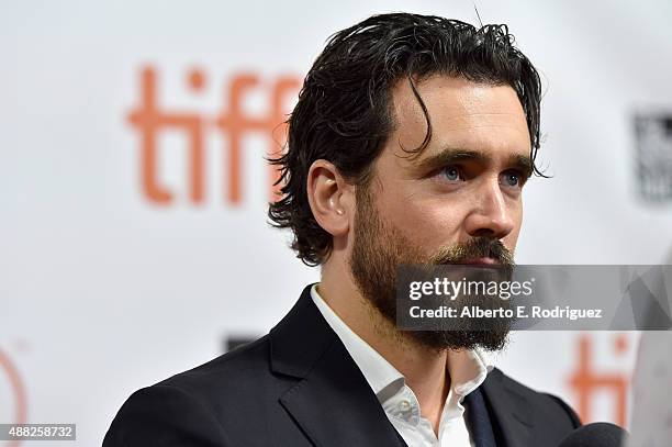 Actor Allan Hawco attends the "Hyena Road" premiere during the 2015 Toronto International Film Festival at Roy Thomson Hall on September 14, 2015 in...