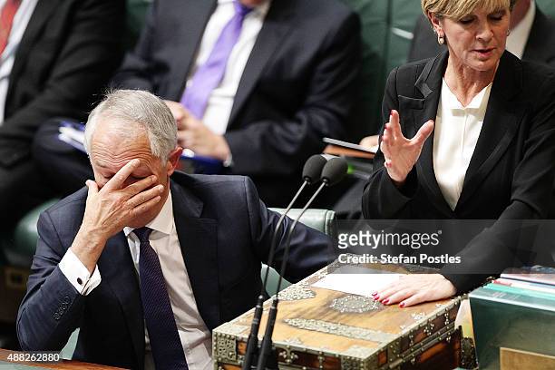 Prime Minister Malcolm Turnbull during House of Representatives question time at Parliament House on September 15, 2015 in Canberra, Australia....