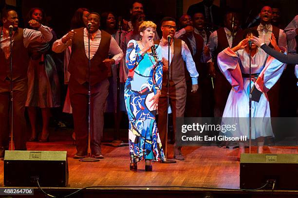 Singer Dorinda Clark Cole perfoms at Kennedy Center Hall of States on September 14, 2015 in Washington, DC.