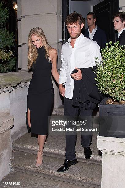 Model Marloes Horst and actor Alex Pettyfer are seen on the Upper East Side on September 14, 2015 in New York City.