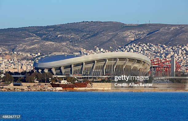 peace and friendship stadium in pireaus - view into land stock pictures, royalty-free photos & images